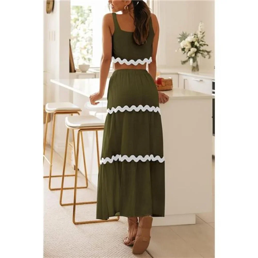NEW Women's 2-Piece Summer Beach Outfit – Sleeveless Cropped - Picture 2 of 6